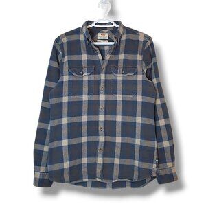Fjallraven Skog Button Up Flannel Shirt Blue Size M